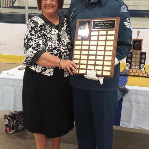 Jim Malcolm Memorial Award
Cathie Malcolm grants Jacob Amond the first ever